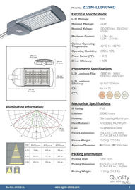 Aluminium-100W Straßenbeleuchtungs-Befestigungen IP65, 120v 130v 240v der hohen Leistung LED